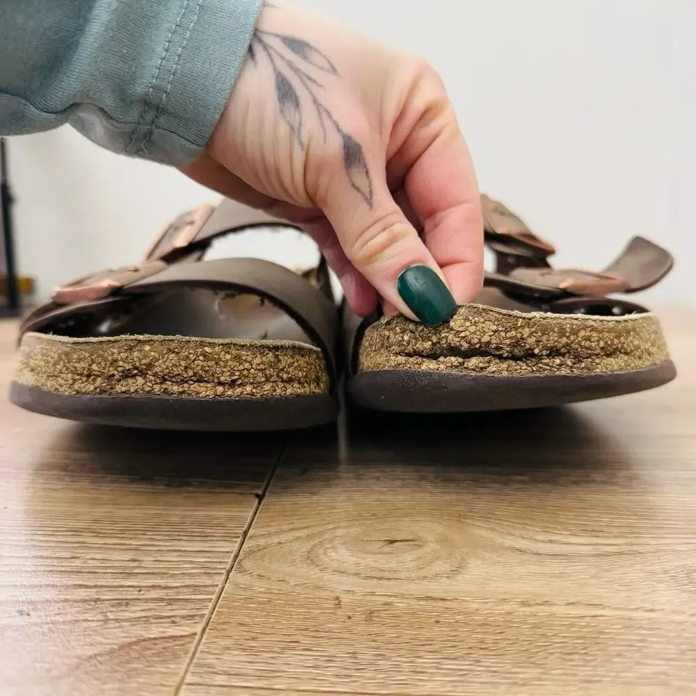 Birkenstock Arizona Brown Leather Slides Men’s Size 12